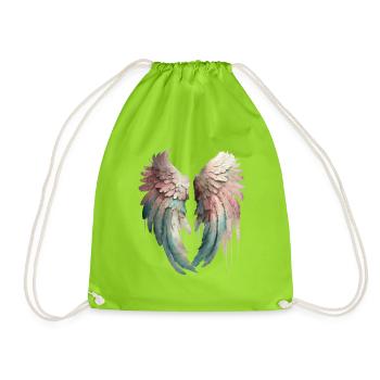 Angel s wings - Drawstring Bag - neon green - Front