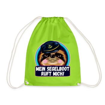 MEIN SEGELBOOT RUFT MICH FAULTIERE SEGELN - Turnbeutel - Neongrün - Vorne