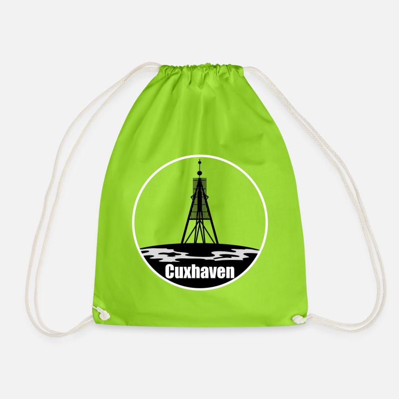 Cuxhaven Transparenz Skyline - Turnbeutel - Neongrün