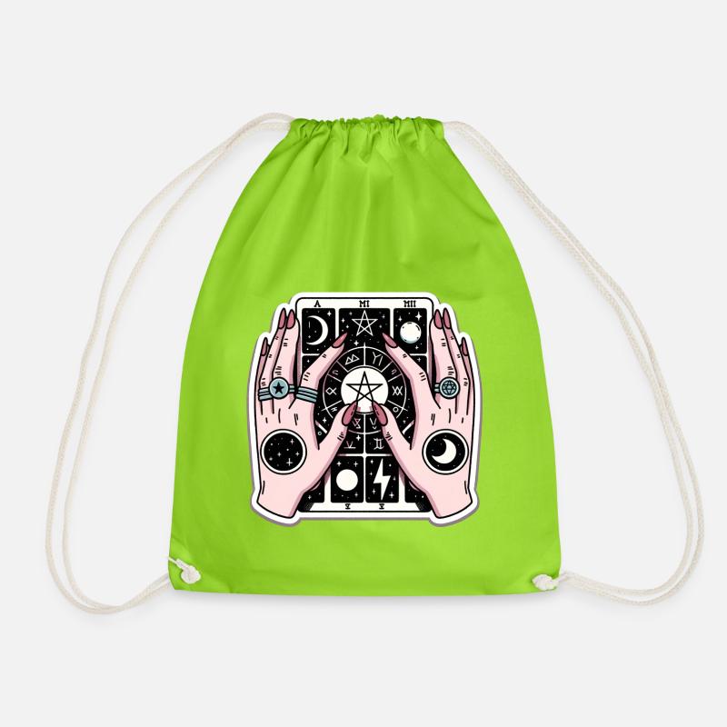 Tarot-Hand - Turnbeutel - Neongrün