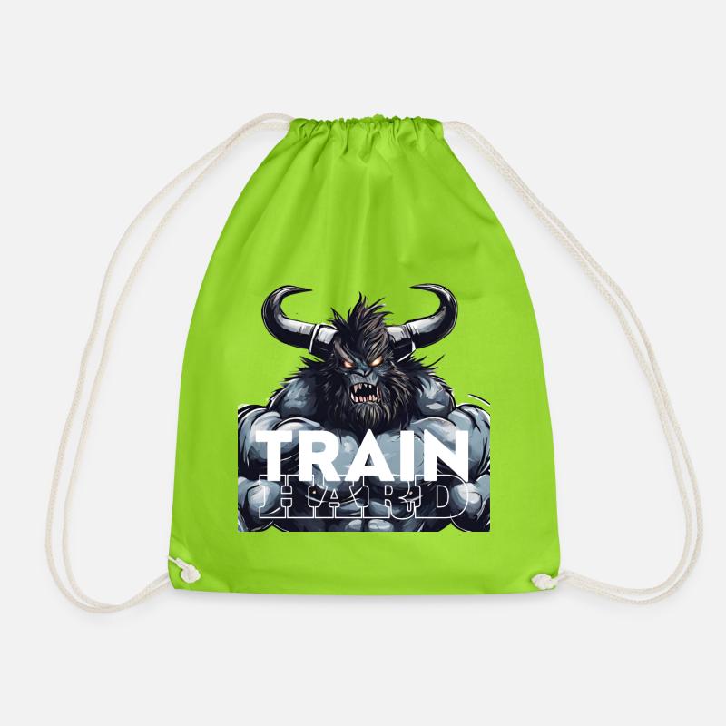 Train Hard Beast - Turnbeutel - Neongrün
