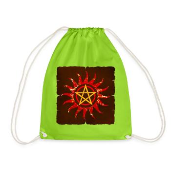pentagramm in sonne e 232 - Turnbeutel - Neongrün - Vorne