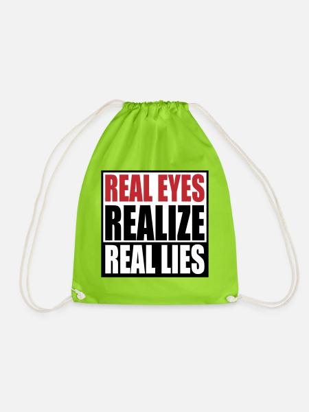 realize real eyes reall lies | Farben änderbar - Turnbeutel - Neongrün