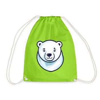 Tête d’ours polaire (bande dessinée) - Sac de sport léger - vert néon - Devant