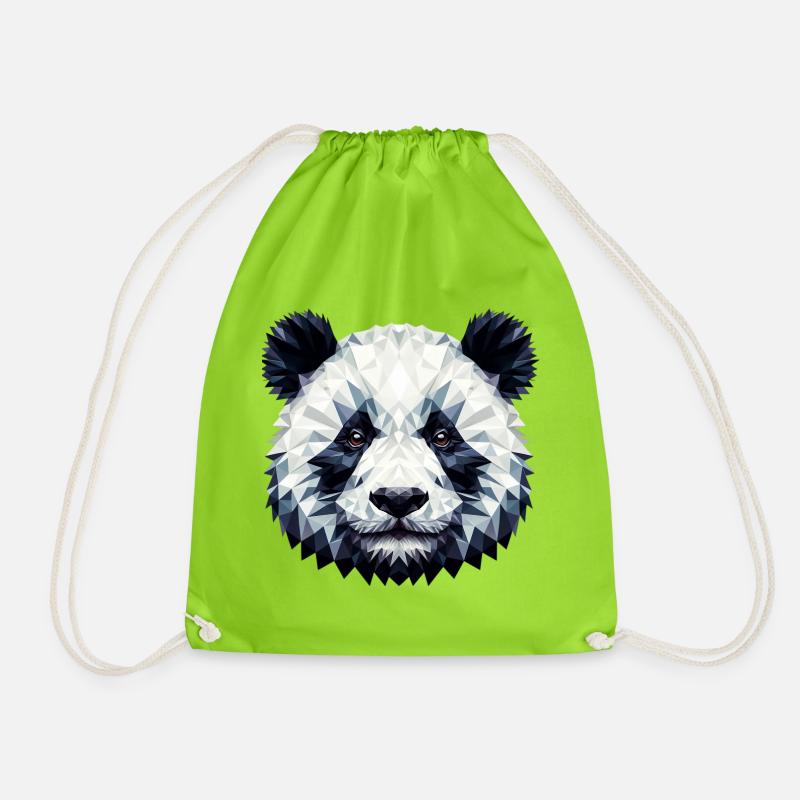Polygonaler Panda - Turnbeutel - Neongrün