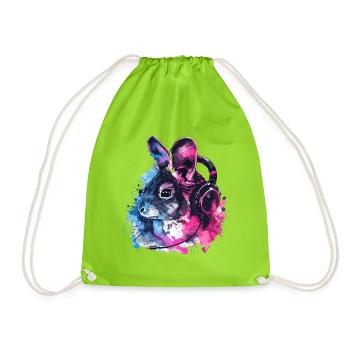 Chinchilla Chinchillas Souris laineuse avec casque - Sac de sport léger - vert néon - Devant