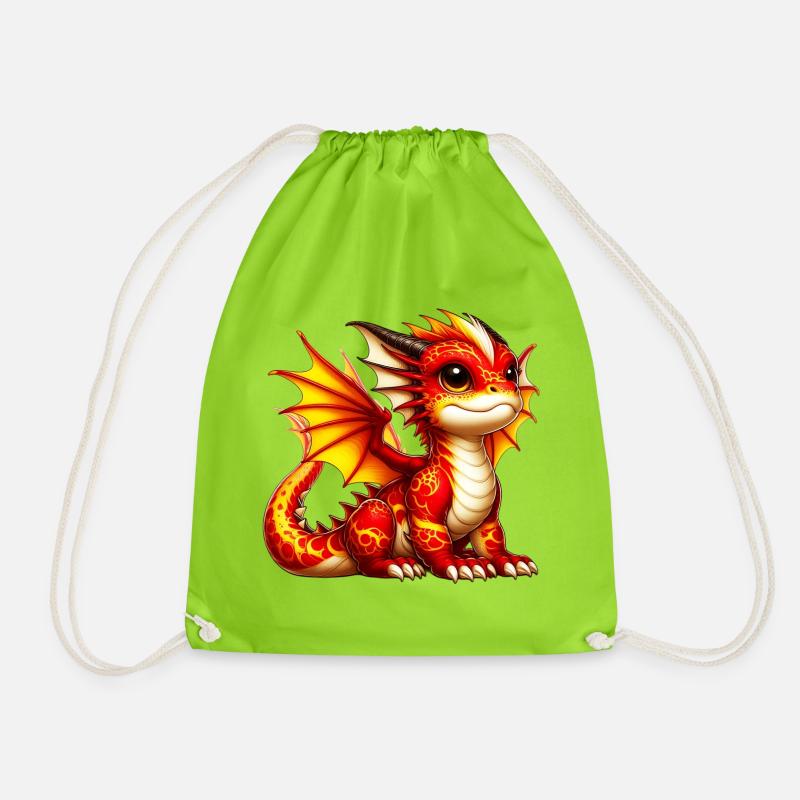 Drache - Turnbeutel - Neongrün