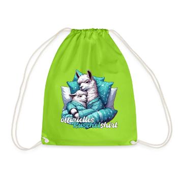 Offizielles Kuschelshirt Lama Lamas Geschenk - Turnbeutel - Neongrün - Vorne