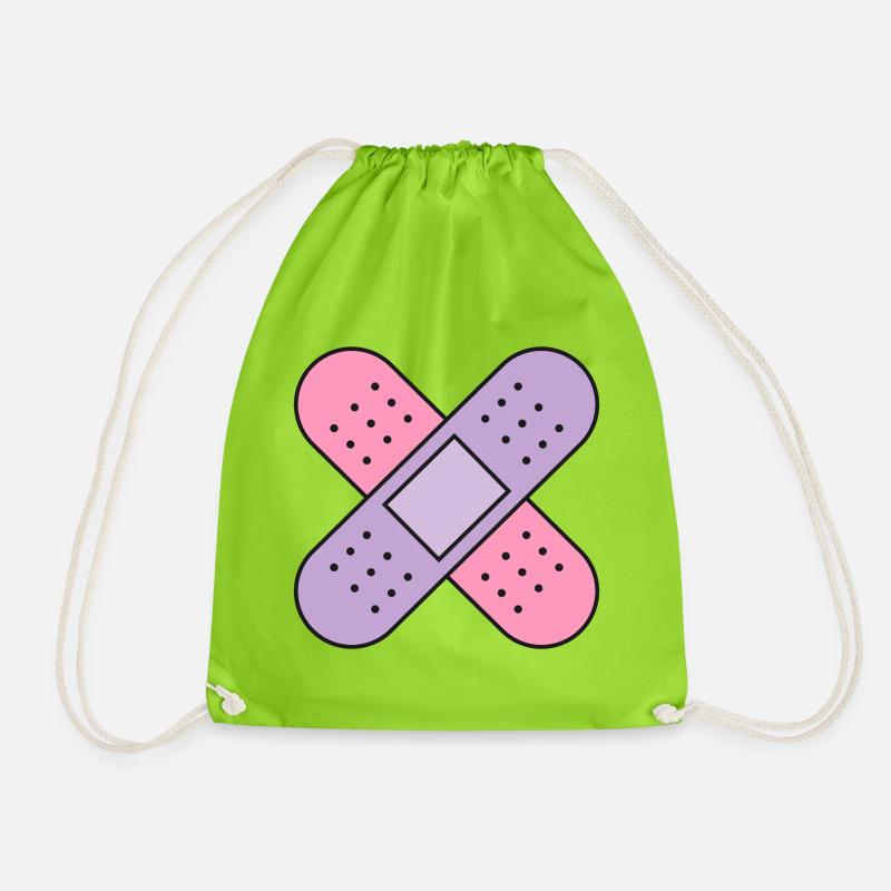 Gips Kreuz Farbe - Turnbeutel - Neongrün