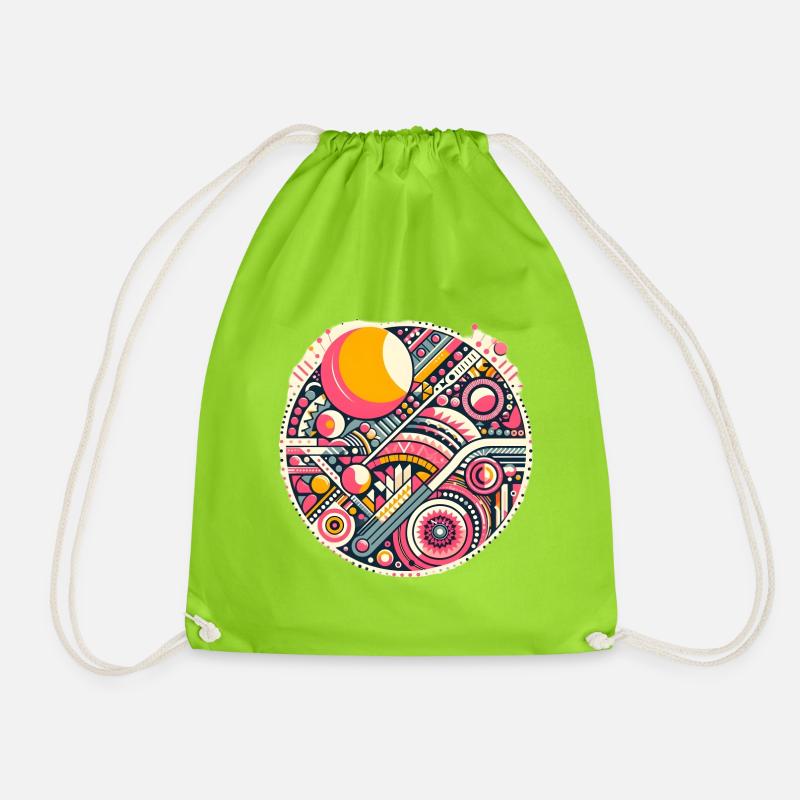 Neon Geometry — Orbit Bloom - Turnbeutel - Neongrün