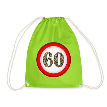 60e anniversaire - NUMÉRO 60 ATTENTION - Sac de sport léger - vert néon - Devant