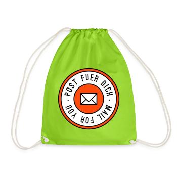 Post fuer dich dreifarbig - Turnbeutel - Neongrün - Vorne