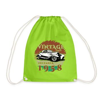 66ème Anniversaire - Classiques - Millésime depuis 12/1958 - Sac de sport léger - vert néon - Devant