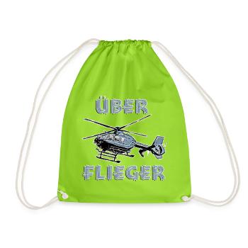 Hélicoptère de haut vol - Sac de sport léger - vert néon - Devant