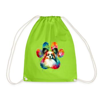 Papillon Art 3 - Drawstring Bag - neon green - Front