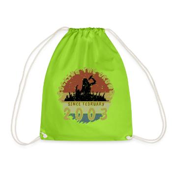 22nd Birthday Rocking the crowd SNG 02/2003 - Drawstring Bag - neon green - Front