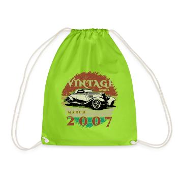 18ème Anniversaire - Classique - Millésime depuis 03/2007 - Sac de sport léger - vert néon - Devant