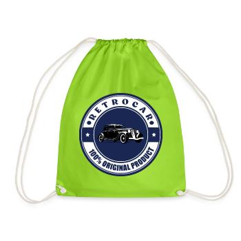 Retro car - Drawstring Bag - neon green - Front