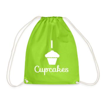 I love Cupcakes - Turnbeutel - Neongrün - Vorne