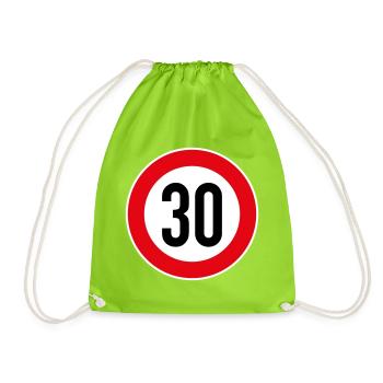 30 Birthday - Drawstring Bag - neon green - Front