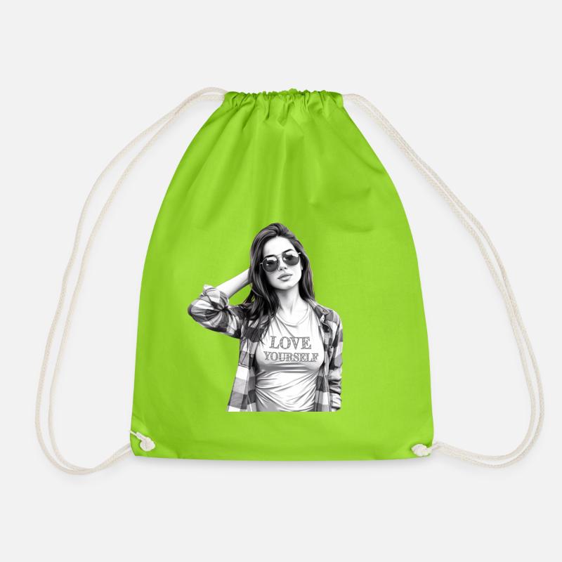 Love yourself - Turnbeutel - Neongrün