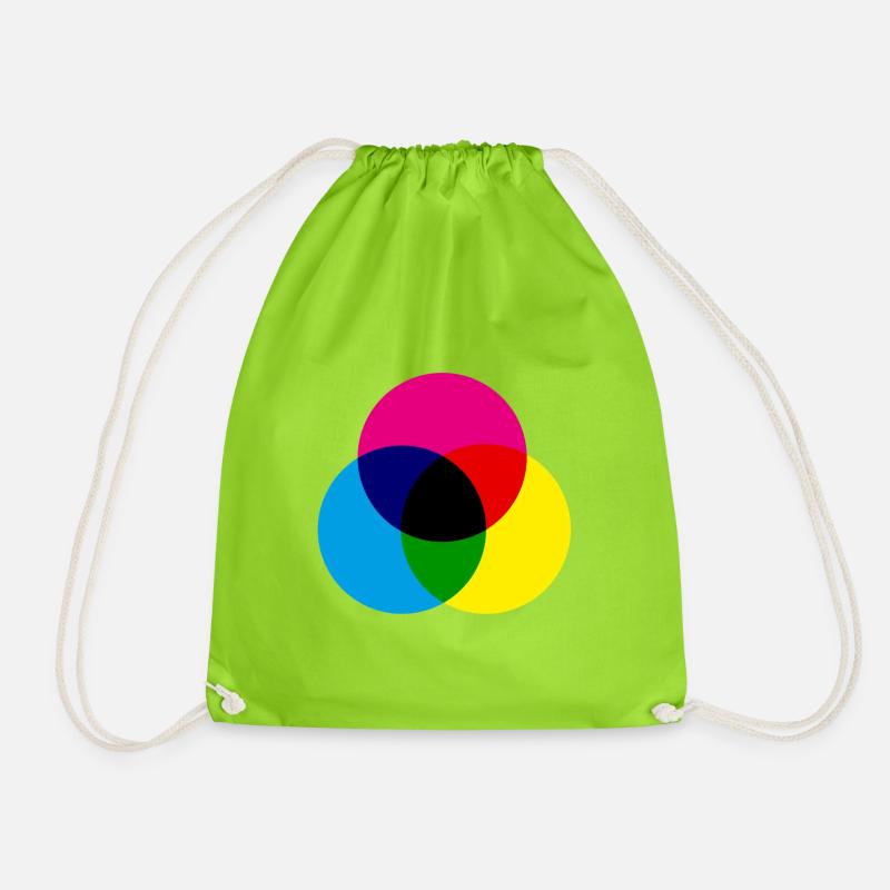 cmyk Farbkreis - Turnbeutel - Neongrün