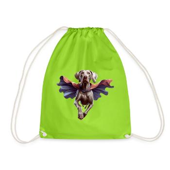 Super chien braque de Weimar Weimi Cape Cape cadeau - Sac de sport léger - vert néon - Devant