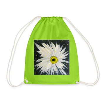 Edelweiss-black-white design - Drawstring Bag - neon green - Front