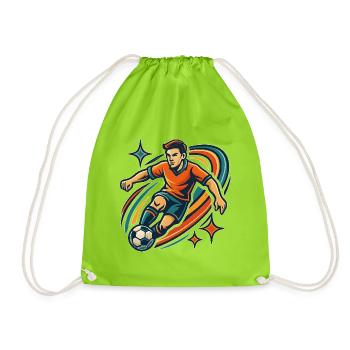 Conception dynamique de joueur de football debout - Sac de sport léger - vert néon - Devant