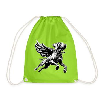 Super chien braque de Weimar Weimi Cape Cape cadeau - Sac de sport léger - vert néon - Devant