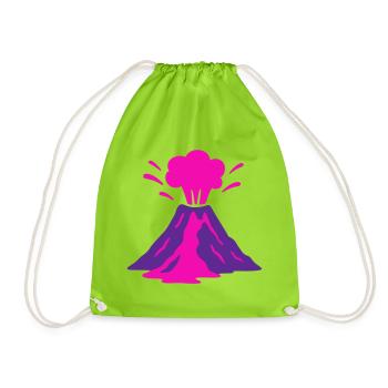 Vulkanausbruch in pink - Turnbeutel - Neongrün - Vorne