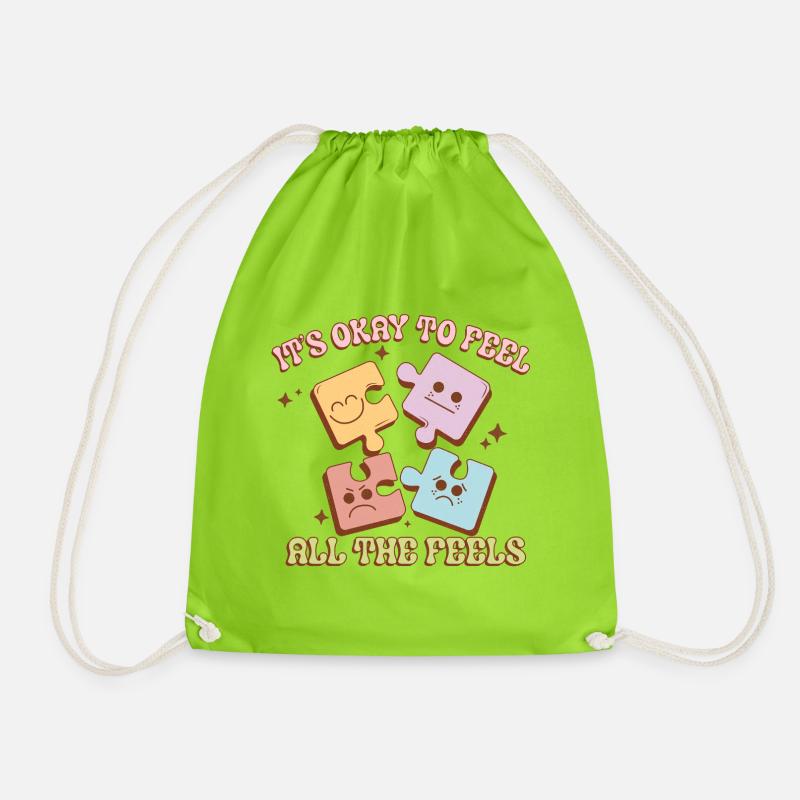 Mental health - Drawstring Bag - neon green