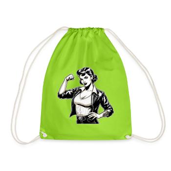 Femme Cool Forte Rockabilly Veste En Cuir Cadeau - Sac de sport léger - vert néon - Devant
