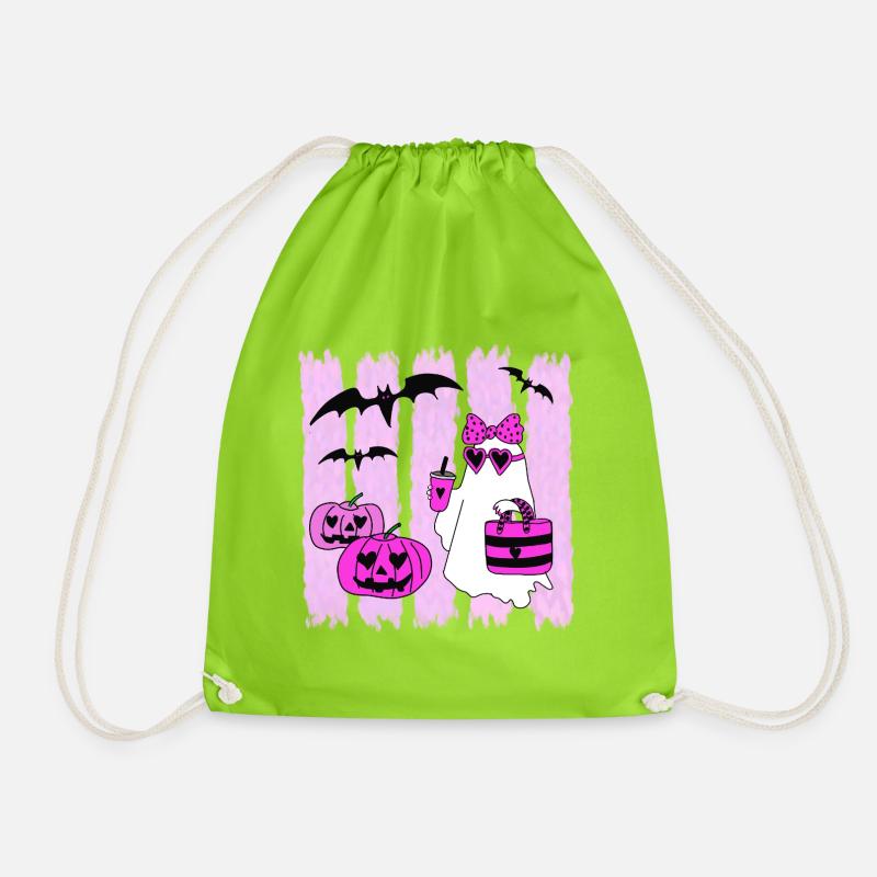 Fashion Ghost - Drawstring Bag - neon green