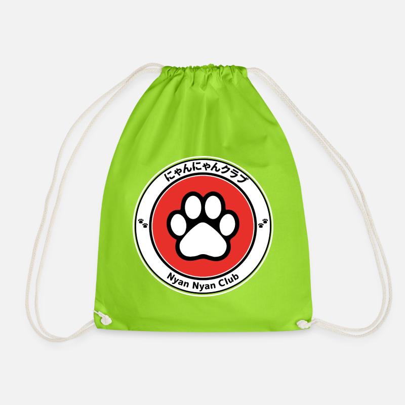 Niedliche Katzenpfote Nyan Logo Design - Turnbeutel - Neongrün
