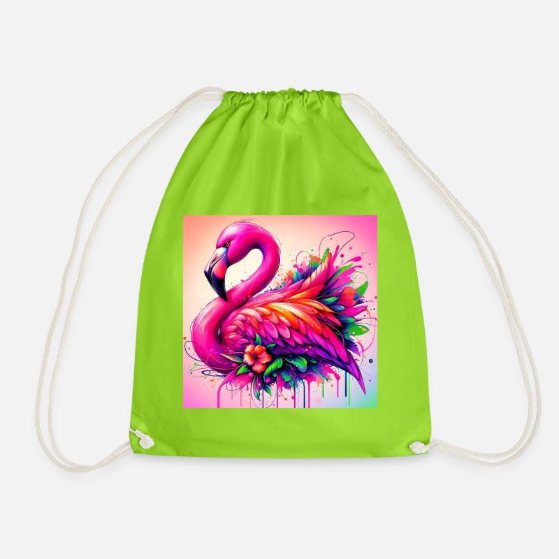 Flamingo - Turnbeutel - Neongrün