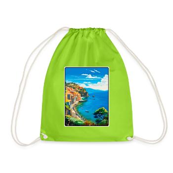 Sorrento, Italie, affiche de voyage vintage Cityscape WPA - Sac de sport léger - vert néon - Devant