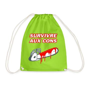 Survivre aux cons - Sac de sport léger - vert néon - Devant