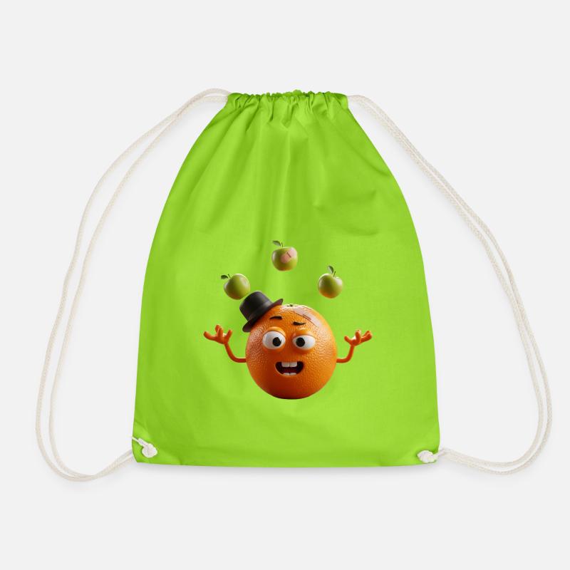 Playful orange - Drawstring Bag - neon green