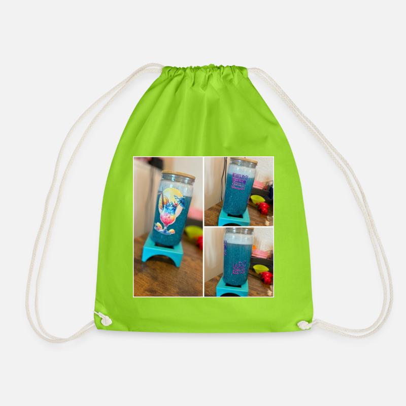 Glitter Mug - Drawstring Bag - neon green