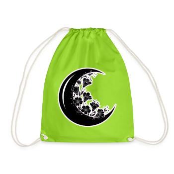 Illustration florale de la phase de lune - Sac de sport léger - vert néon - Devant