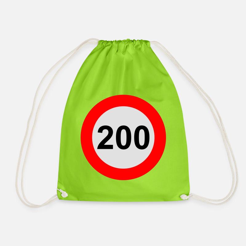 Speed limit 200 km/h - Drawstring Bag - neon green