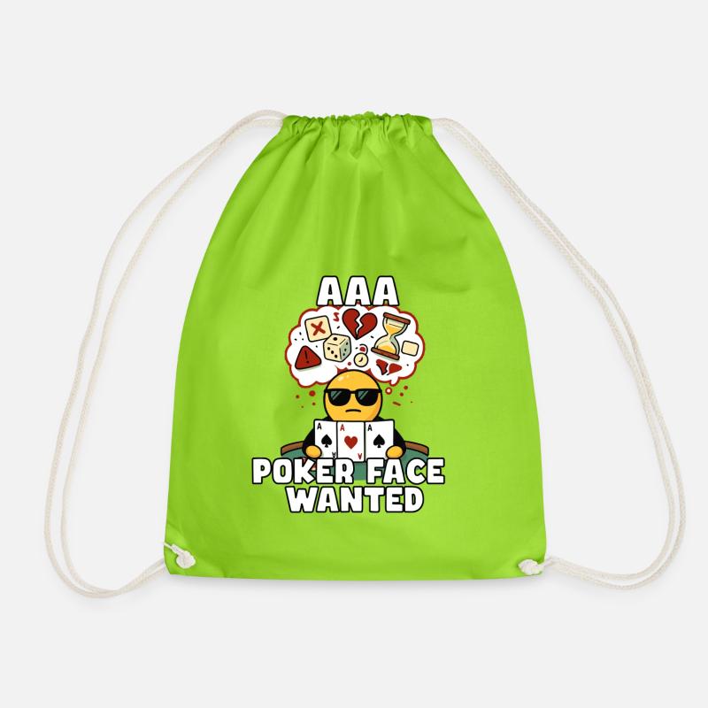 AAA Poker Face gesucht - Turnbeutel - Neongrün