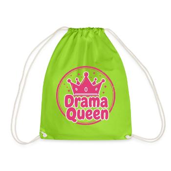 Drama Queen Fun Shirt Hoodie - Drawstring Bag - neon green - Front