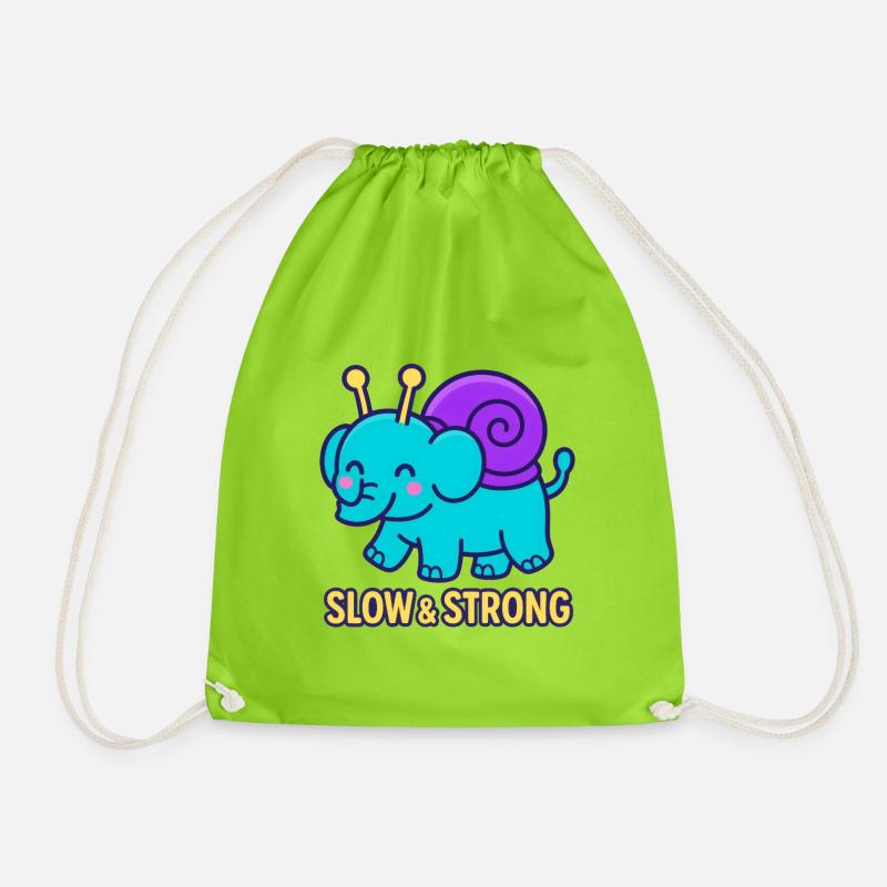 Snailphant - Slow & Strong - Turnbeutel - Neongrün