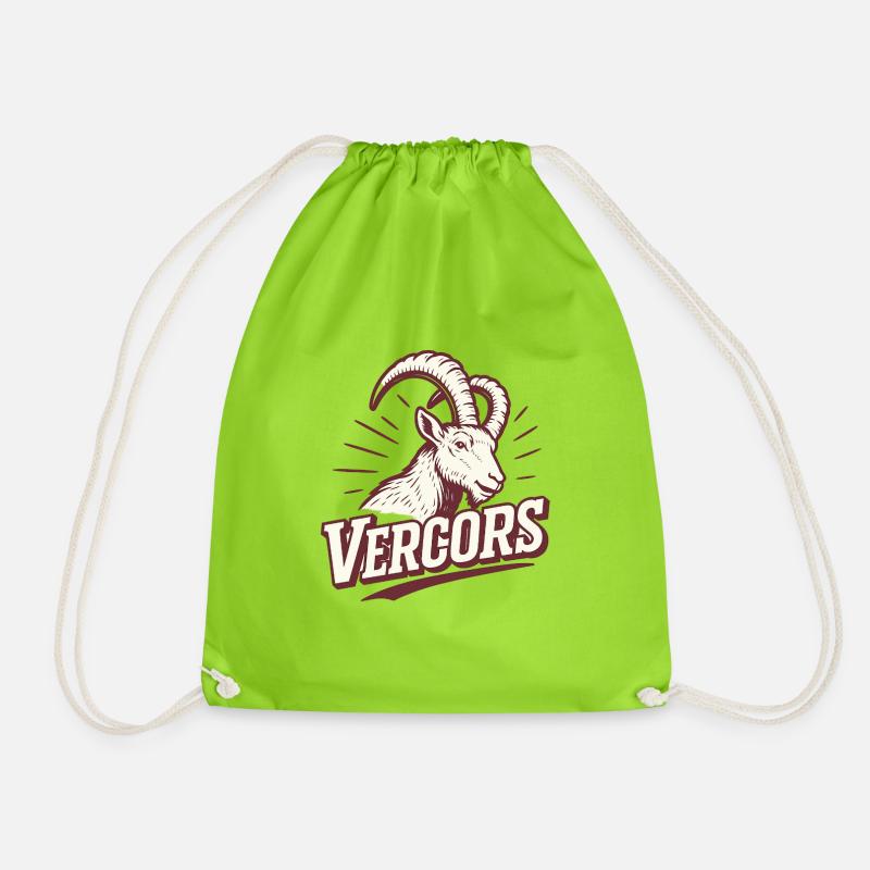 Vercors Ibex Retro Emblem - Drawstring Bag - neon green