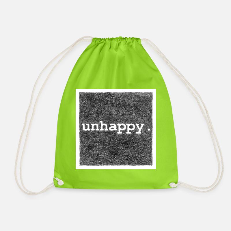 Unhappy - Drawstring Bag - neon green