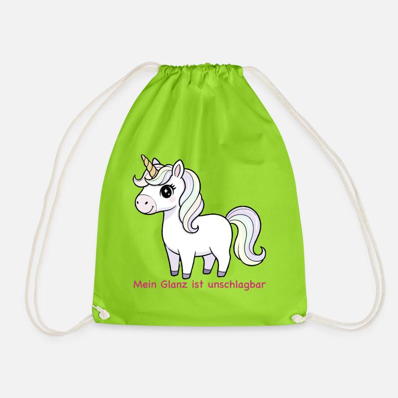 Pastell Einhorn Glanz - Turnbeutel - Neongrün