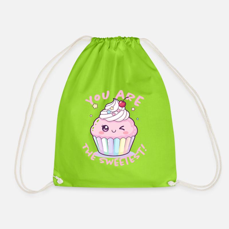 You're the cutest cupcake - Drawstring Bag - neon green