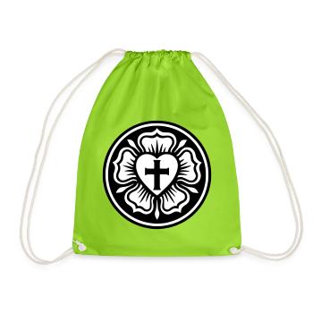 Lutherische Rose - Turnbeutel - Neongrün - Vorne